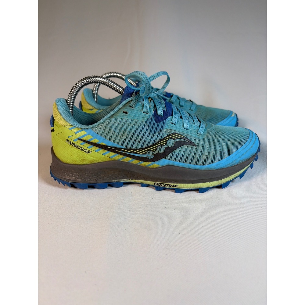 Saucony Peregrine 11 Women 8 Trail Running Shoes Blue Lime S10641-30